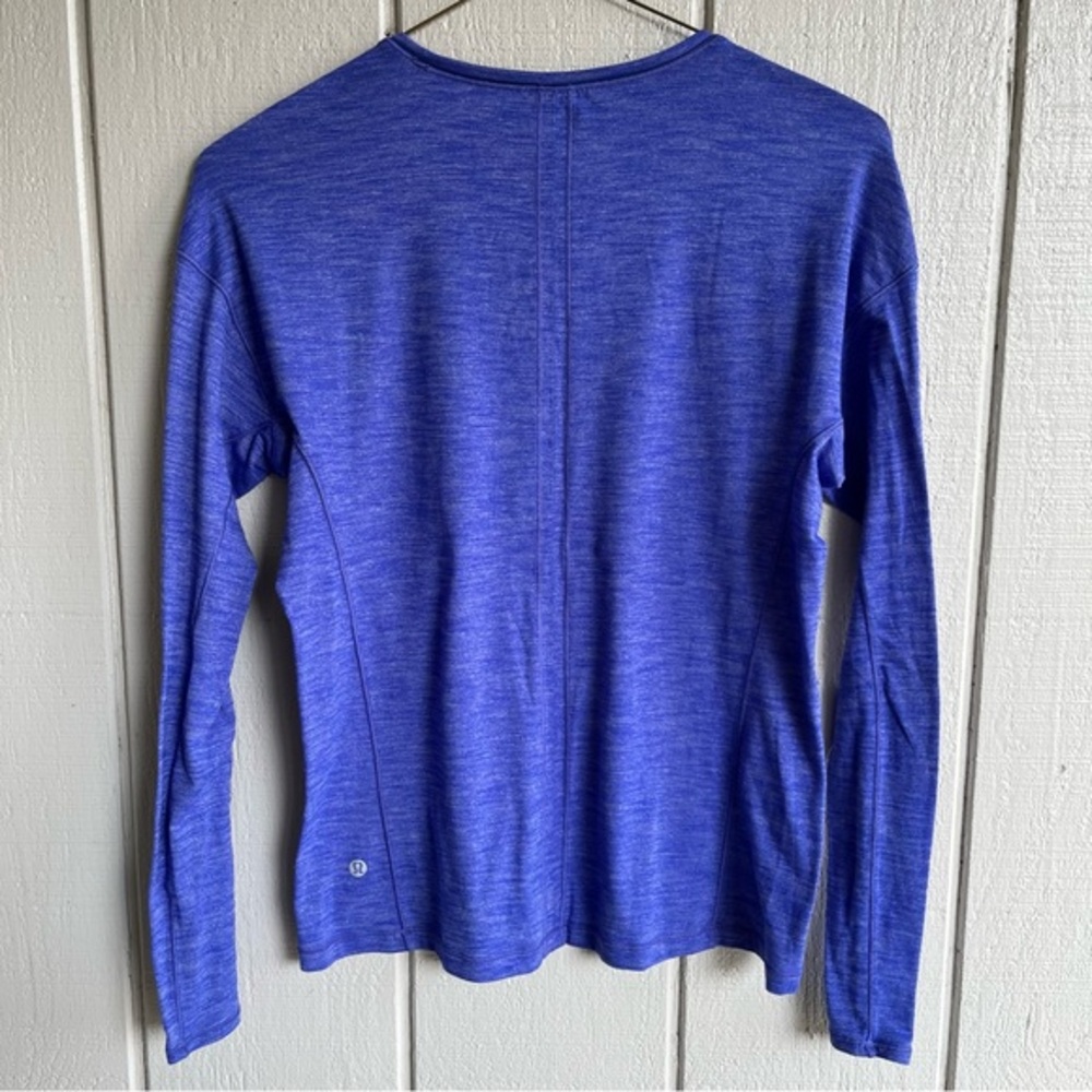 Lululemon On The Run Long Sleeve T Shirt Heathered Sapphire Blue - Picture 4 of 6